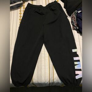 Victoria Secret Pink Black Jogging Pants size xl